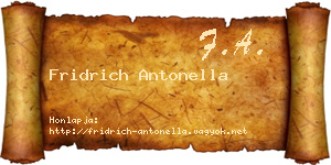 Fridrich Antonella névjegykártya